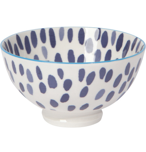 Blue Spots Stamped 4-Inch Bowl