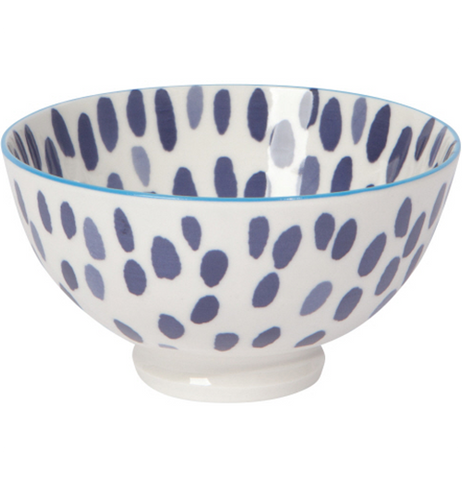 Blue Spots Stamped 4-Inch Bowl