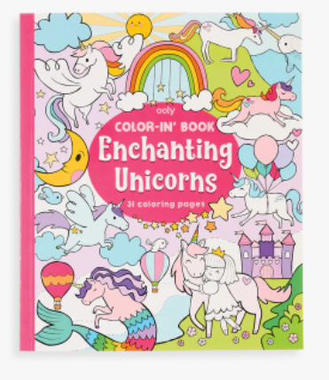Color-in' Book, "Enchanting Unicorns" 8x10