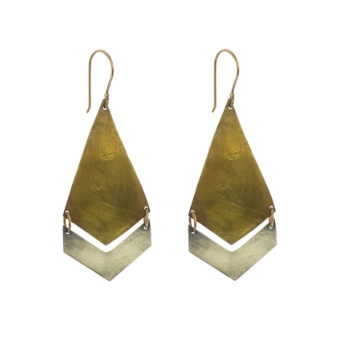 Orion Earrings, "Brass and Silver"