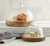 Glass Dome With Carved Base