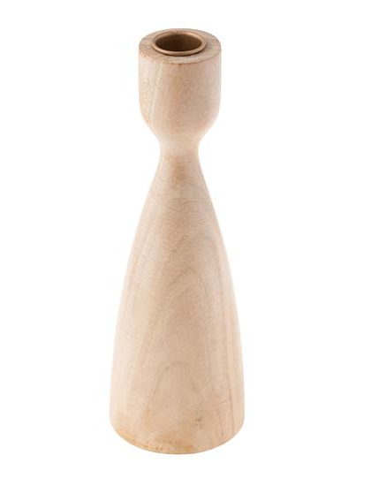 Bleached Wood Candle Holder