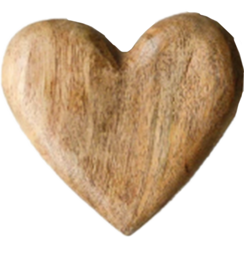 Hand-Carved Mango Wood Heart