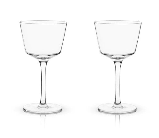"Raye Angled Crystal" Nick &amp; Nora Glasses (Set of 2)