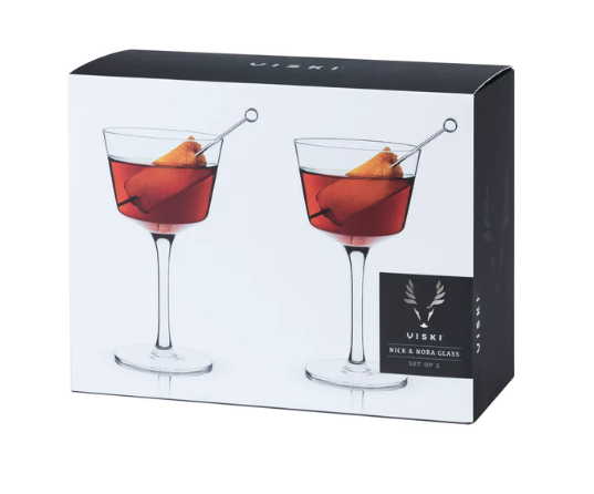 "Raye Angled Crystal" Nick &amp; Nora Glasses (Set of 2)