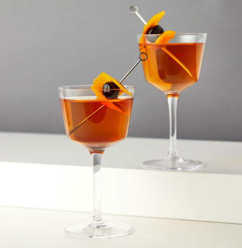 "Raye Angled Crystal" Nick &amp; Nora Glasses (Set of 2)