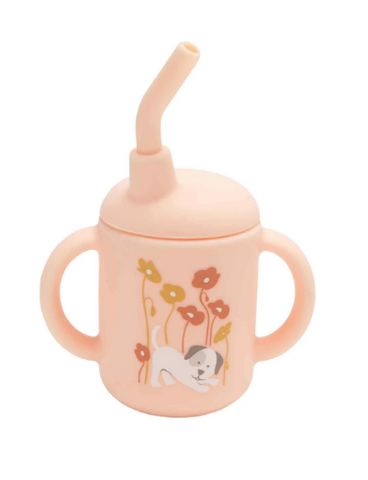 Fresh & Messy Sippy Cup "Puppies & Poppies"