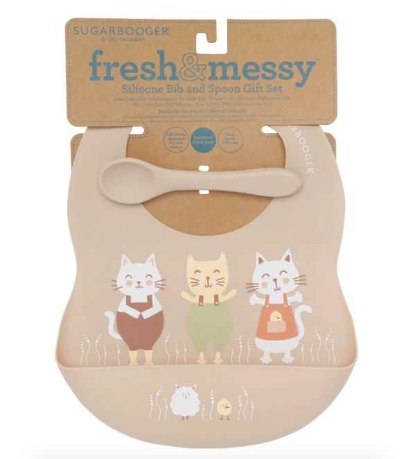 Prairie Kitty Fresh &amp; Messy Bib &amp; Spoon
