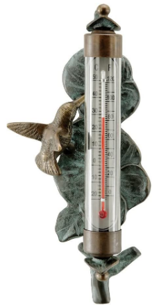 Hummingbird Wall Tube Thermometer