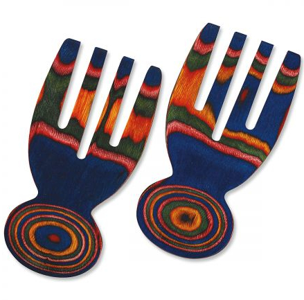 Pakka Wood Salad Hands, Rainbow