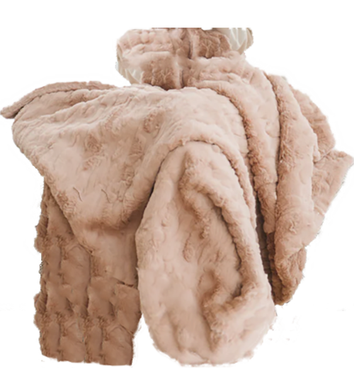 Patterned Faux Fur Throw Blanket