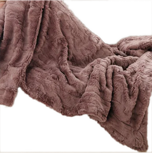 Patterned Faux Fur Throw Blanket