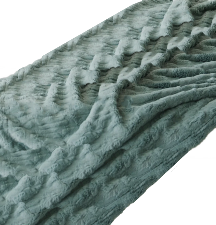 Patterned Faux Fur Throw Blanket