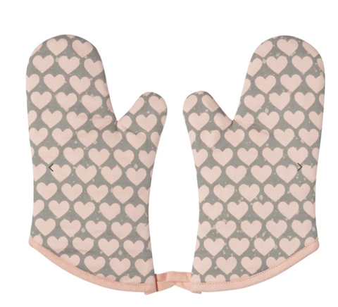 Set of 2 Heart Oven Mitts