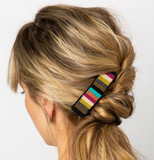 Muted Stripe Beaded Barrette