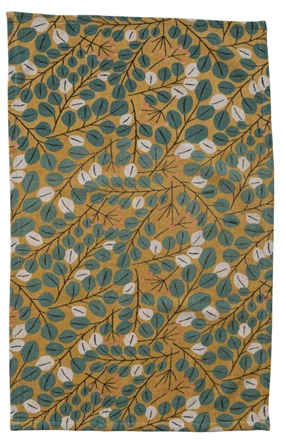 Cotton Tea Towel with Botanical Pattern