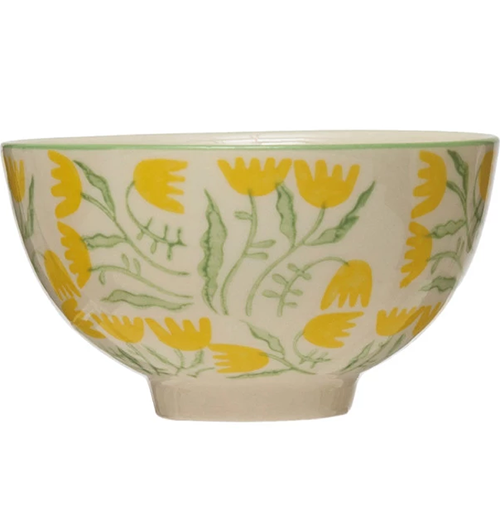 Hand-Stamped Stoneware Bowl