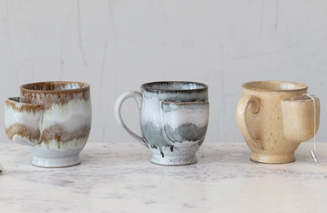Stoneware Mug with Teabag Holder