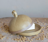 Round Stoneware Butter Dish