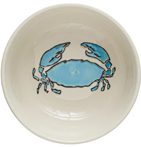 Stoneware Bowl With Sea Life Image