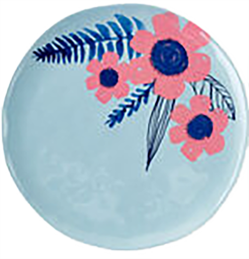 9" Berries And Florals Plate,