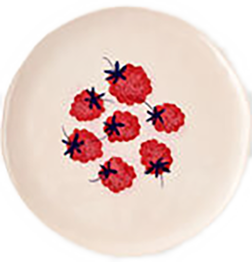 9" Berries And Florals Plate,