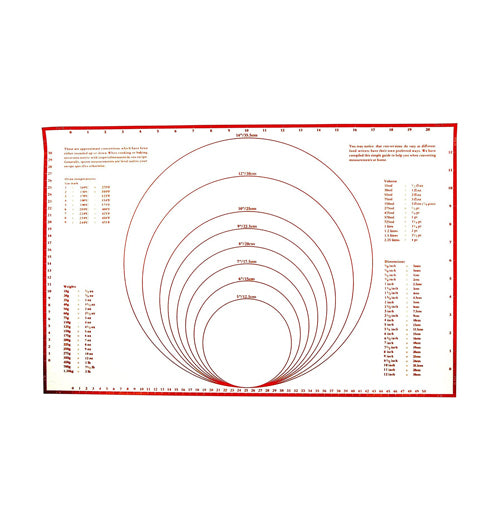 Silicone Baking Mat "Pastry Chart"