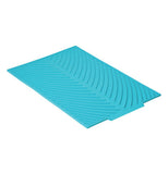  Blue Silicone Drying Mat with a Chevron Stripes