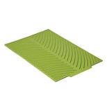 Green Silicone Drying Mat with Chevron Stripes