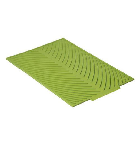 Green Silicone Drying Mat with Chevron Stripes