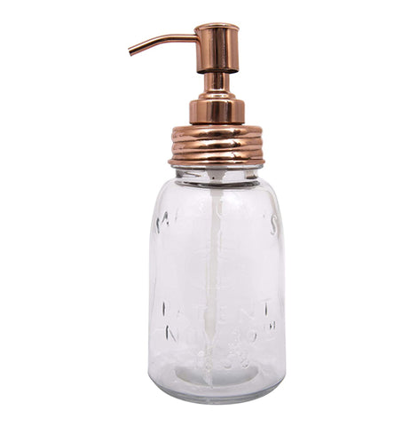 Soap Pump, Mason Jar With Copper Finish