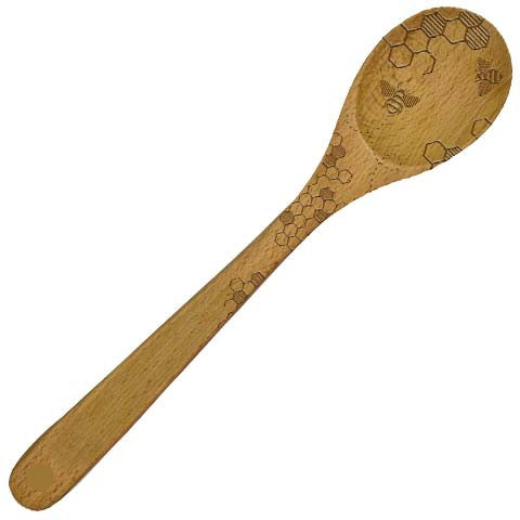 Little Red Hen-Talisman-Spoon features a fun fade-resistant bee design etched into the handcrafted wood. 