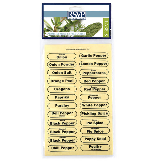 Clear Spice Labels, (Set of 96)