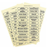 Clear Spice Labels, (Set of 96)