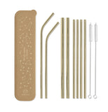 Stainless Steel Gold Straw Set