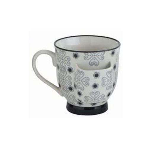 Stoneware Cup w/ Tea Bag Holder