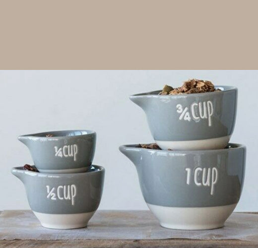 Stoneware Measuring Cups "Grey"
