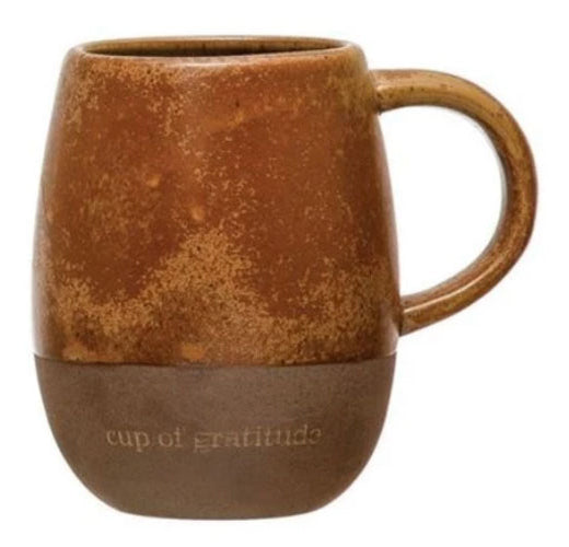 Stoneware Mug with Engraved Sentiment