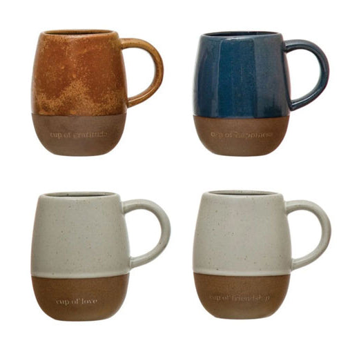 Stoneware Mug with Engraved Sentiment