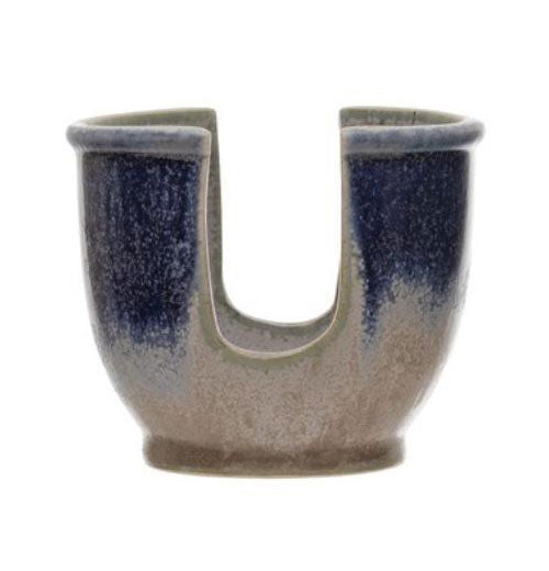 Stoneware Sponge Holder with Reactive Glaze