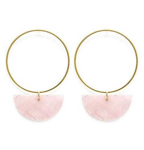 Sun and Moon Rose Quartz Earrings