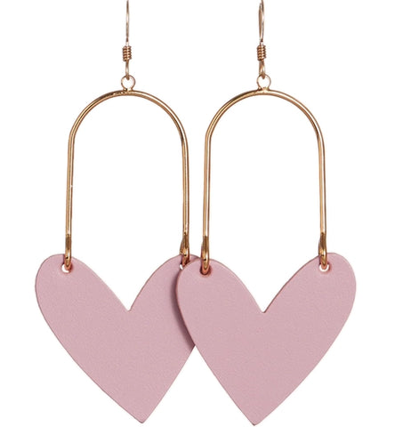 Soft Rose Sweetheart Earrings