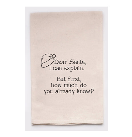 HOLIDAY Tea Towel "Dear Santa, I Can Explain."