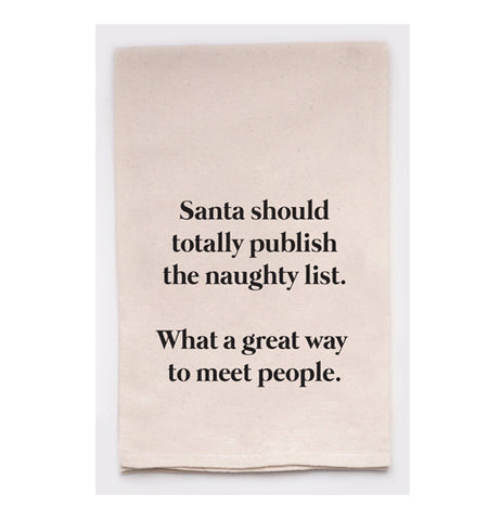 HOLIDAY Tea Towel "Santa's Naughty List"