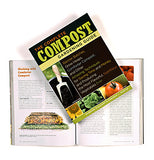 The compost gardening book is shown lying open with another copy lying on top.