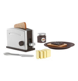 sliver, black and brown toaster set