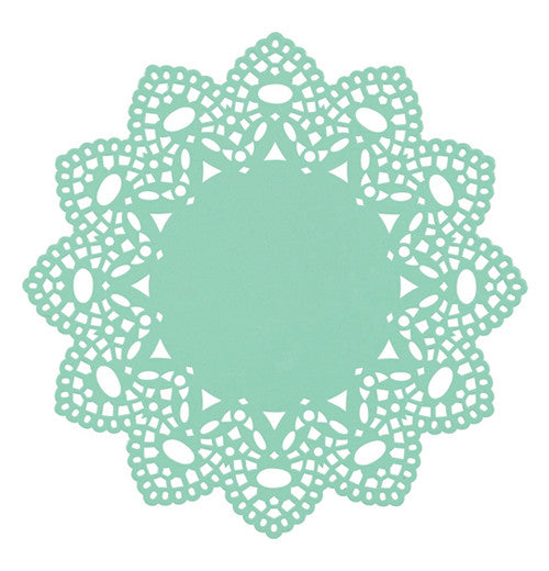 The Powder Coated Steel "Doily" Trivet with the Aqua color. 