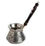 Turkish Silver Coffee Pot With Pearl Wooden Handle