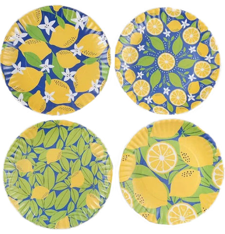 Set of 4 Lemon Melamine Plates