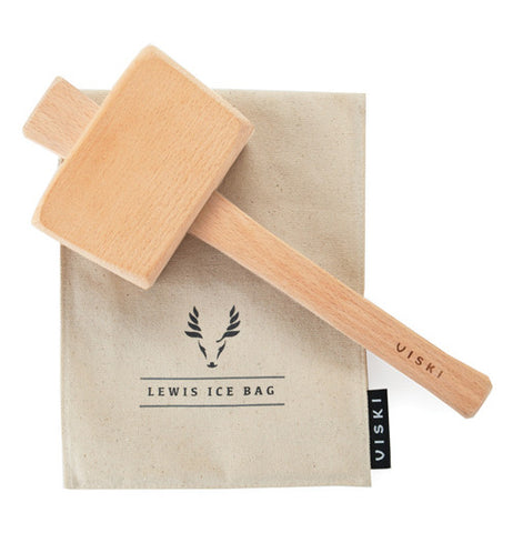 Beige lewis ice bag & mallet.